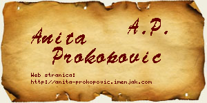 Anita Prokopović vizit kartica